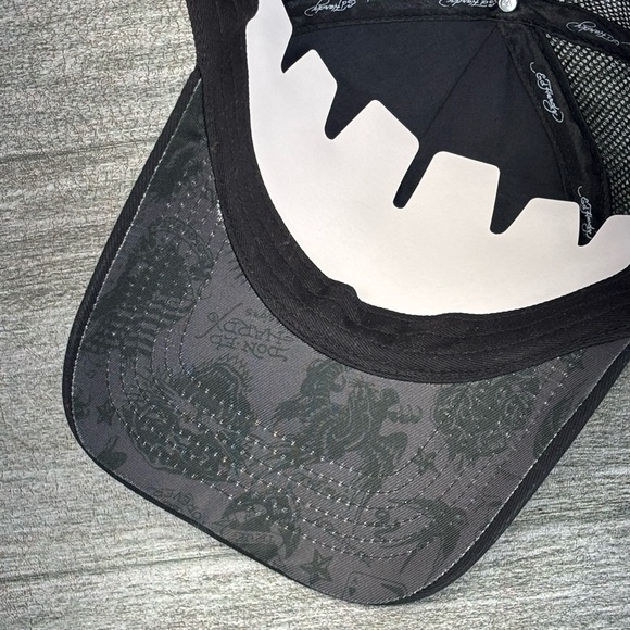 NWOT Ed Hardy DEH Mesh Snapback Trucker Hat Cap Lion Head Tattoo Black OSHA - Picture 13 of 13